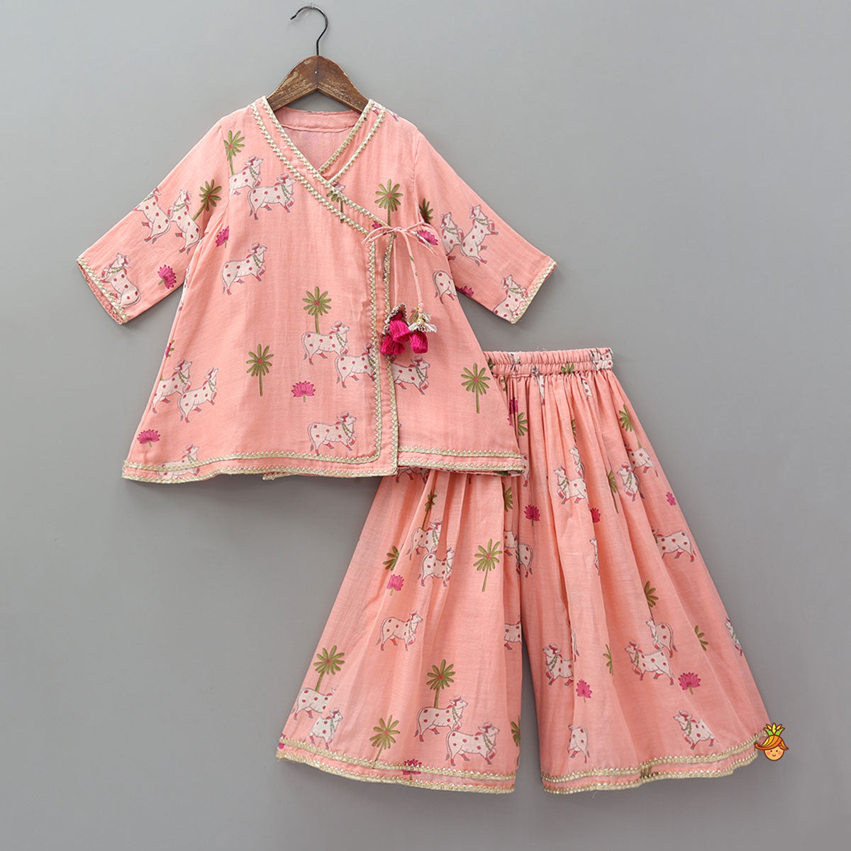 Pre Order: Angarkha Style Kurti And Palazzo