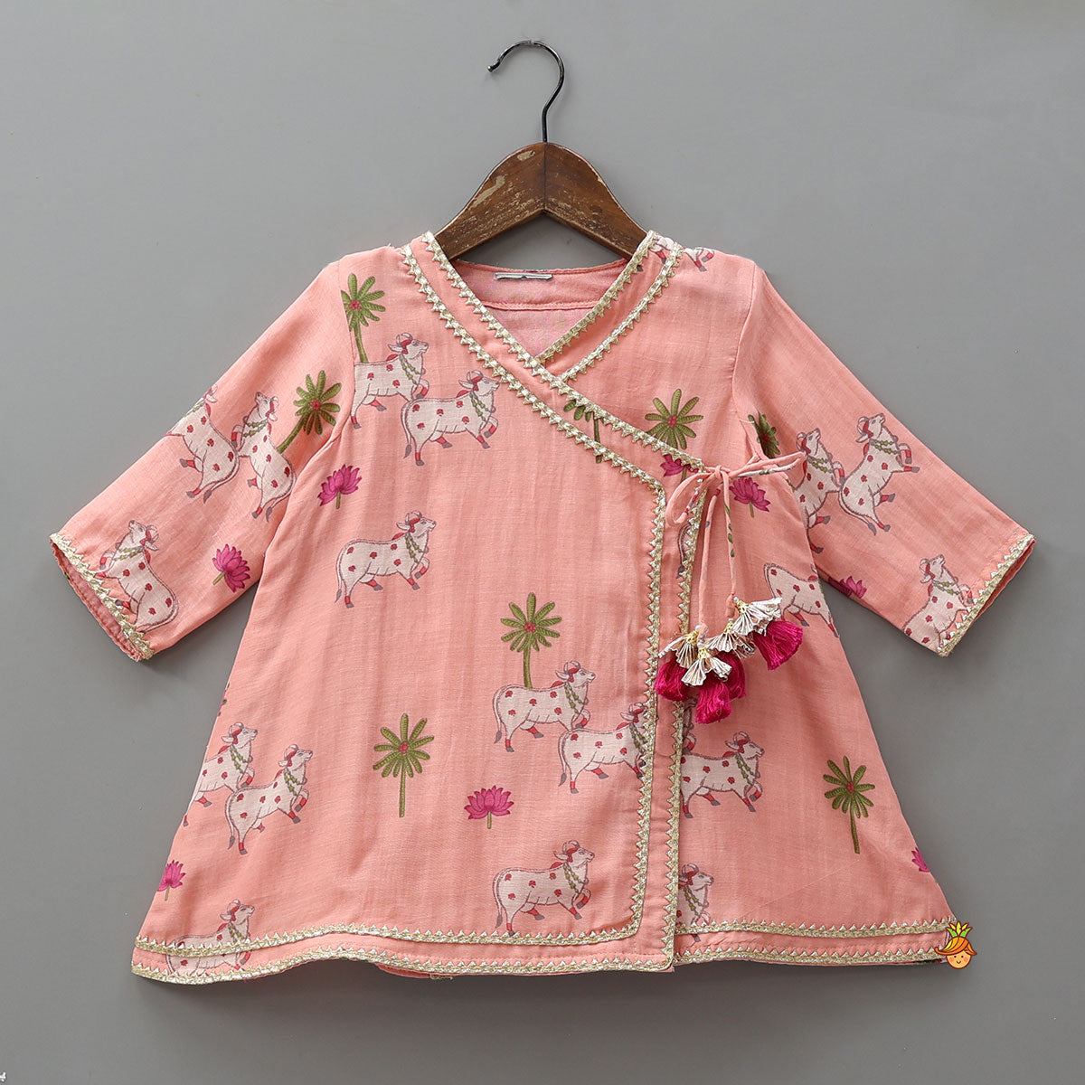 Pre Order: Angarkha Style Kurti And Palazzo