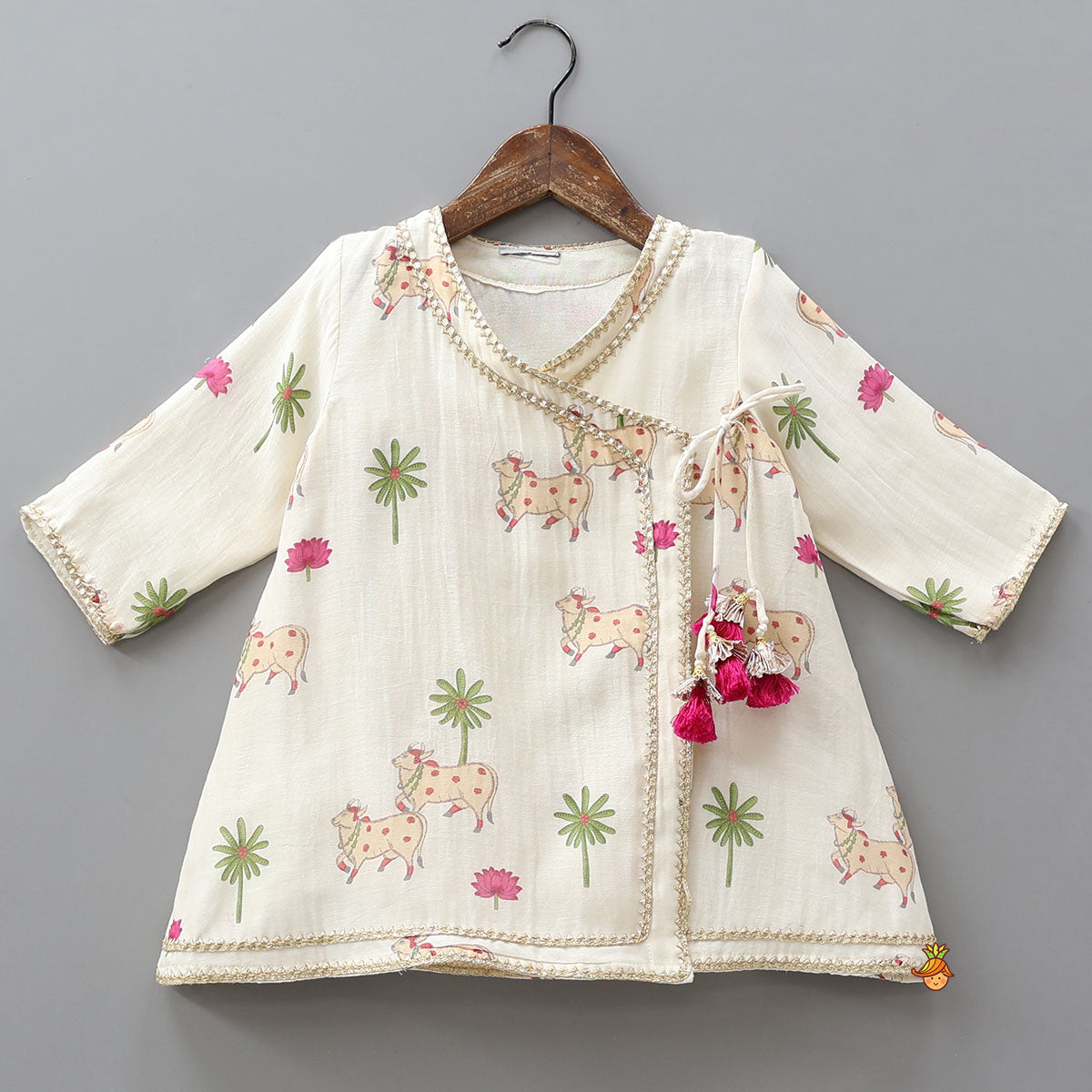 Pre Order: Angarkha Style Ethnic Kurti And Palazzo