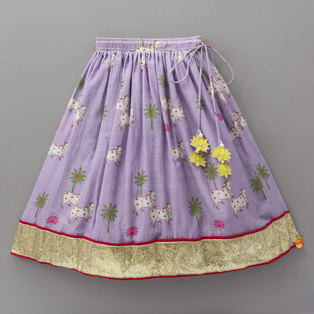 Pre Order: Adorable Printed Top And Lehenga