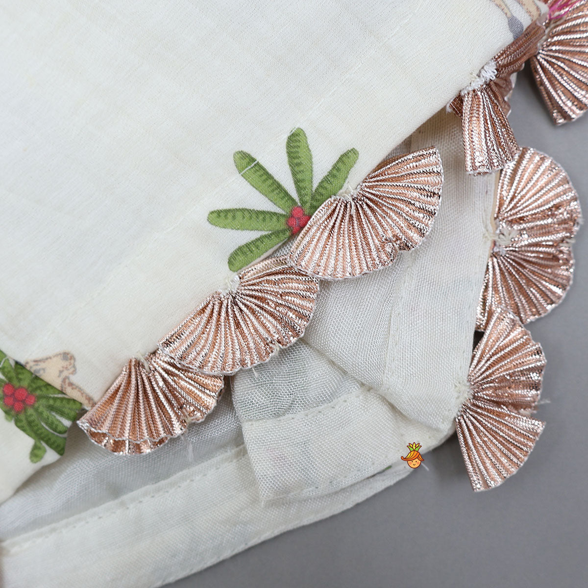 Pre Order: Adorable Printed Top With Fringed Detailing And Lehenga