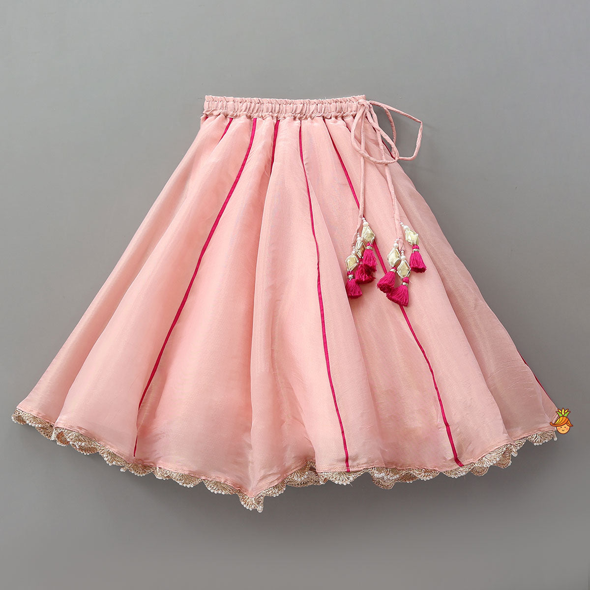 Pre Order: Jacket-Style Embroidered Top And Lehenga