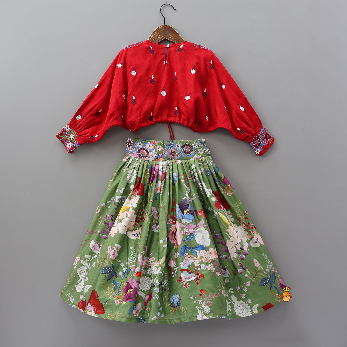 Pre Order: Adjustable Drawstring Top And Lehenga