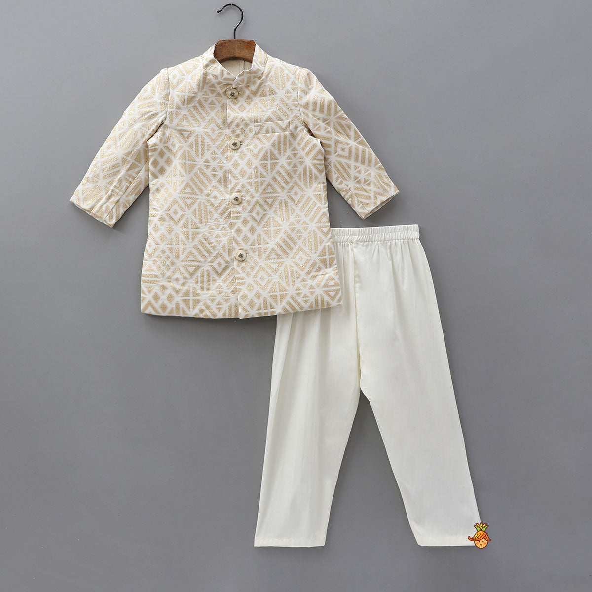 Pre Order: Elegant Front-Open Sherwani With Pyjama