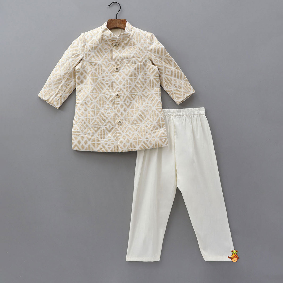 Pre Order: Elegant Front-Open Sherwani With Pyjama