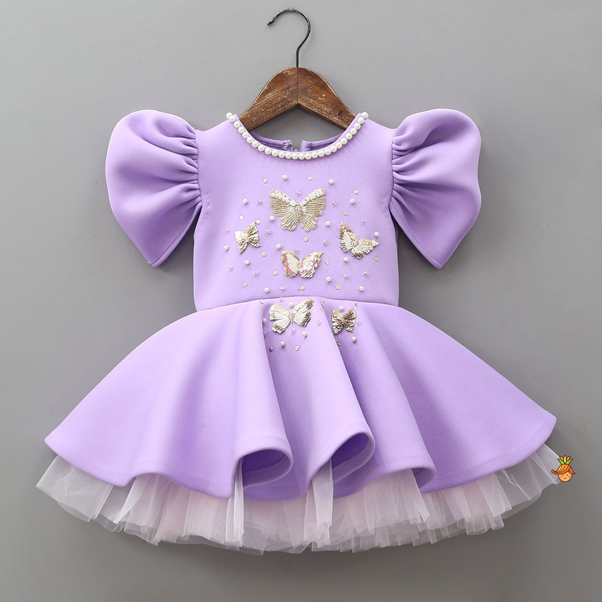 Pre Order: Butterfly Embroidered Dress With Headband