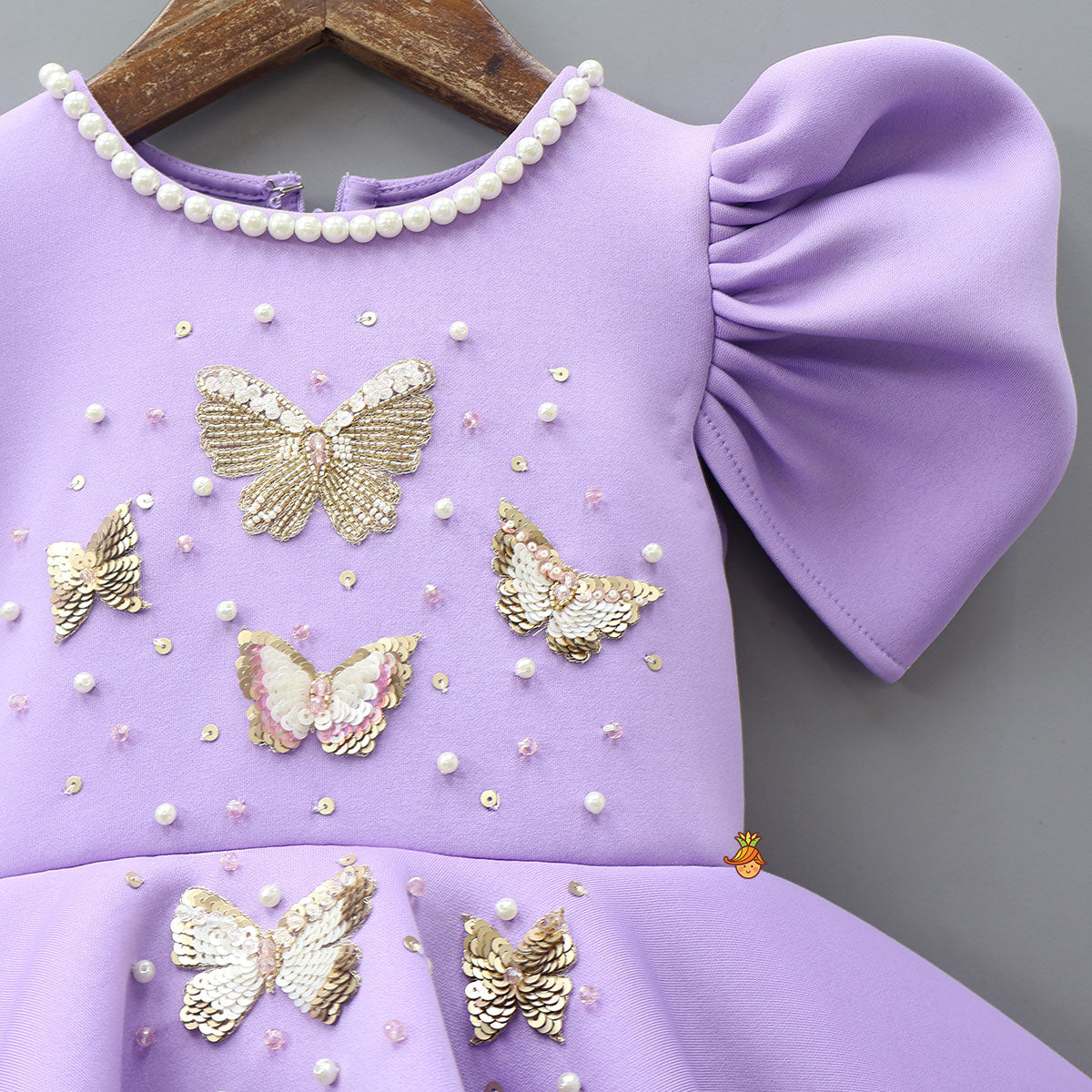 Pre Order: Butterfly Embroidered Dress With Headband