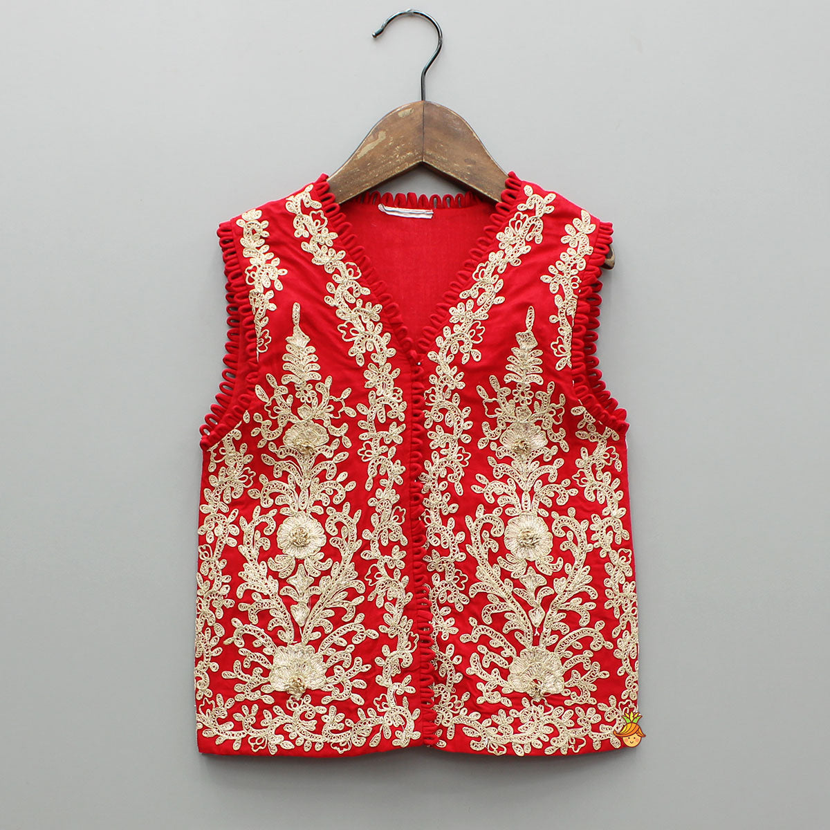 Pre Order: Red Embroidered Top And Palazzo