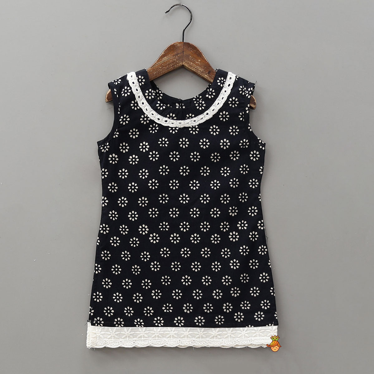 Pre Order: Round Neck Cotton Kurti With Matching Sharara