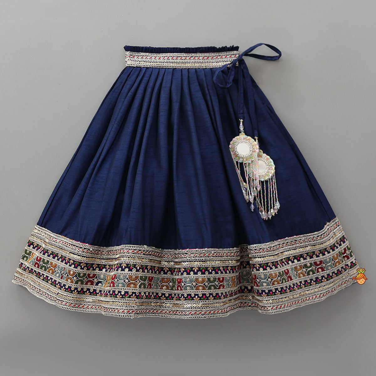 Pre Order: Heavily Embroidered Front-Open Top With Matching Lehenga