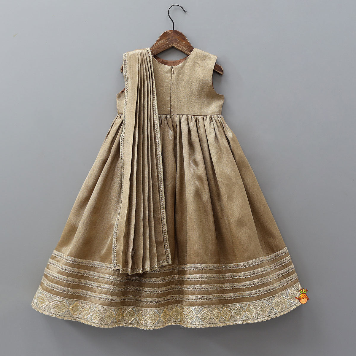 Pre Order: Stunning Pleated Cape Anarkali With Jacket And Matching Hairband