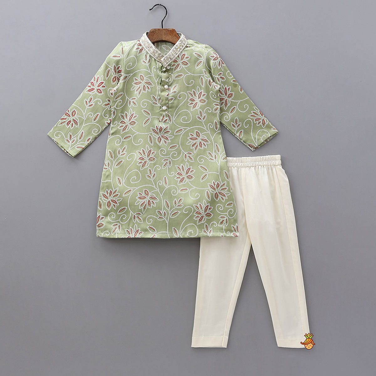 Pre Order: Floral Printed Kurta And Pyjama