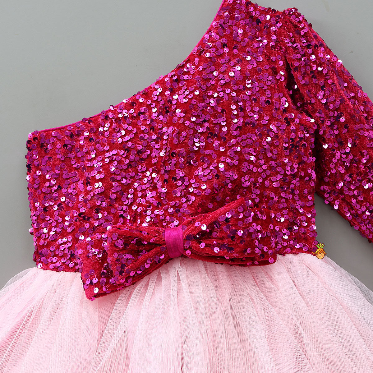 Pre Order: One Shoulder Sequined Net Dress