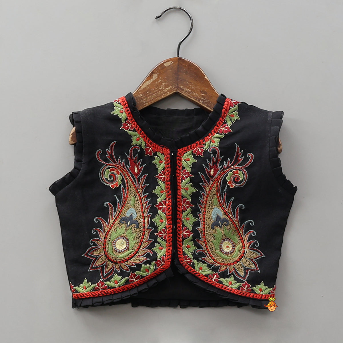 Pre Order: Pleats Enhanced Top And Ruffle Hem Lehenga