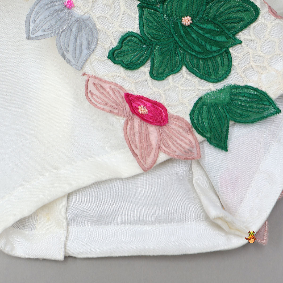 Pre Order: Floral Applique Top And Lehenga