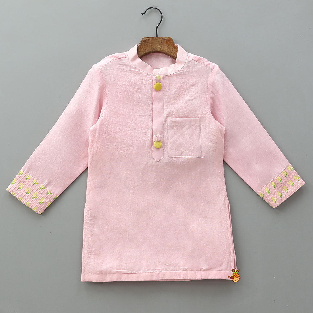 Pre Order: Patch Pocket Kurta With Open Jacket And Pyjama