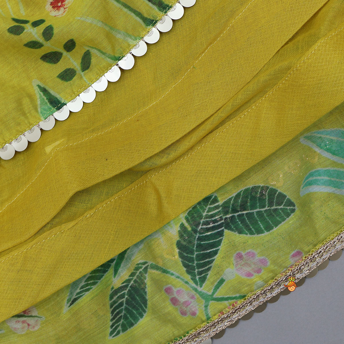 Checks-Work Top With Flared Lehenga