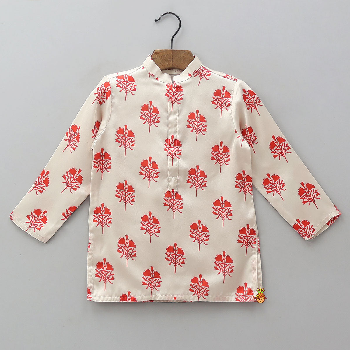 Printed Kurta With Embroidered Jacket And Matching Pyjama