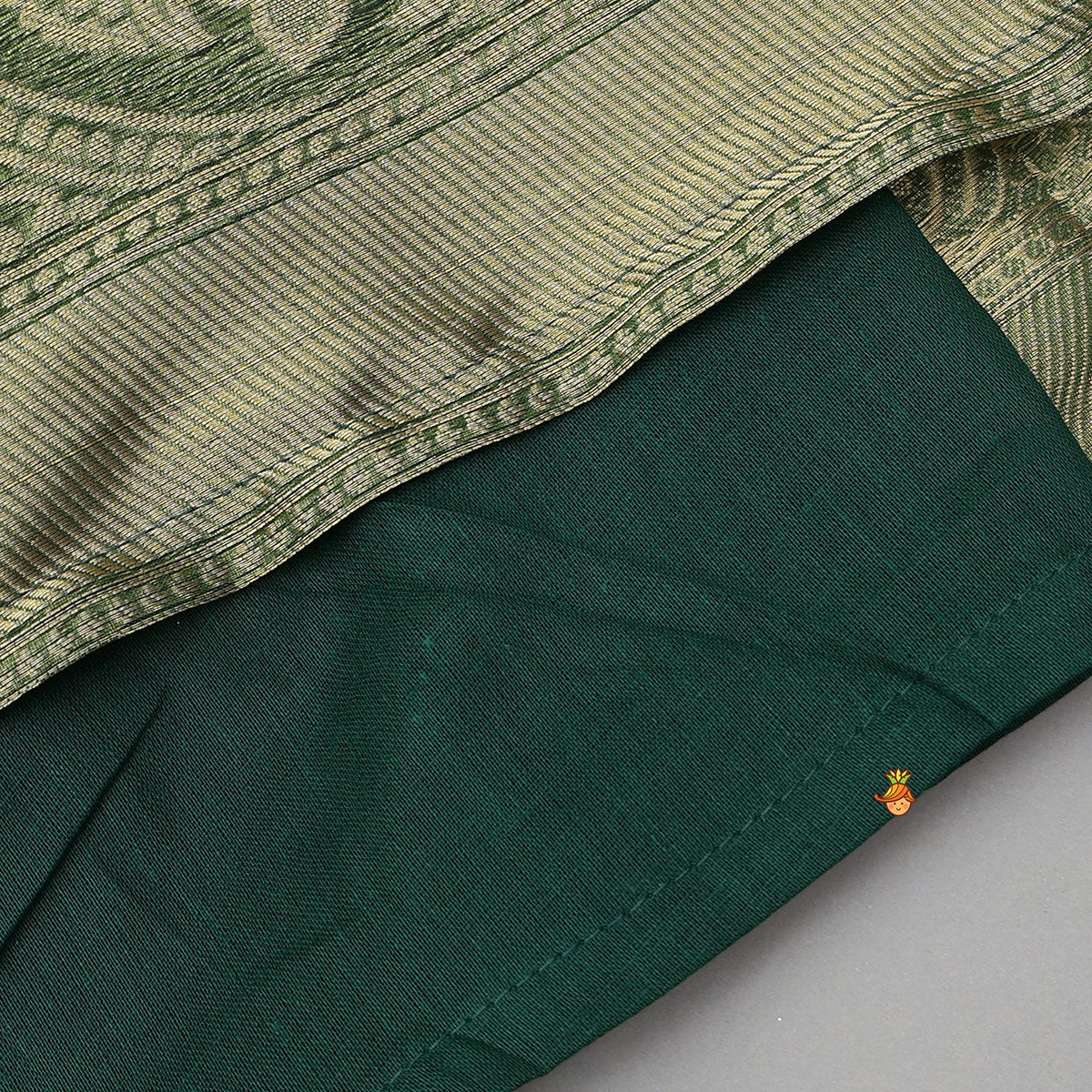 Pre Order: Floral-Embroidered Hem Top And Pleated Lehenga