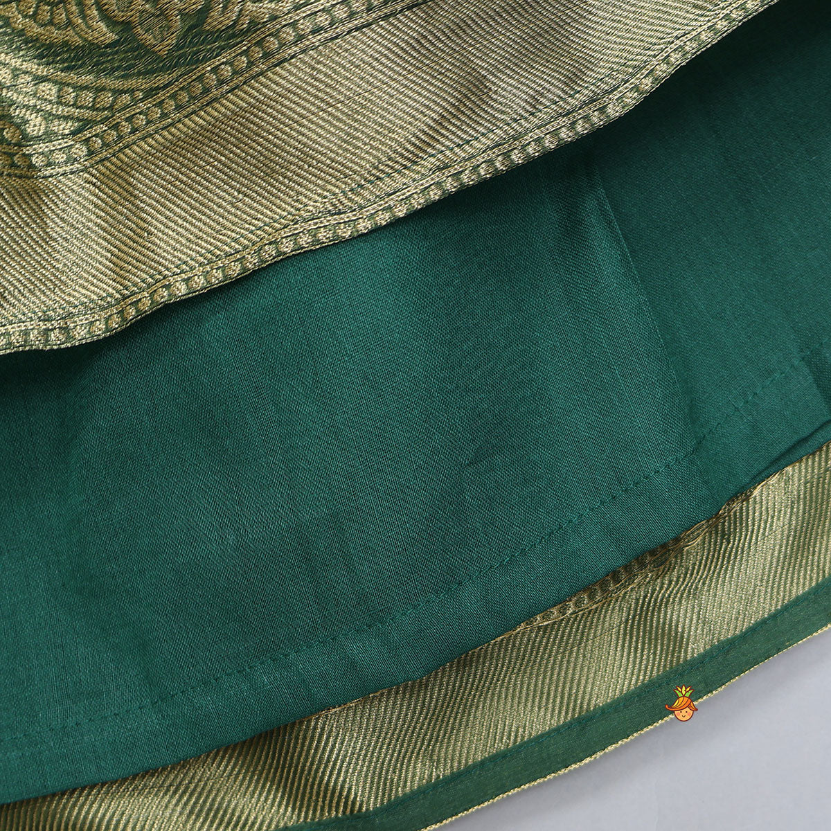 Pre Order: Floral Embroidered Scalloped Hem Top And Pleated Lehenga