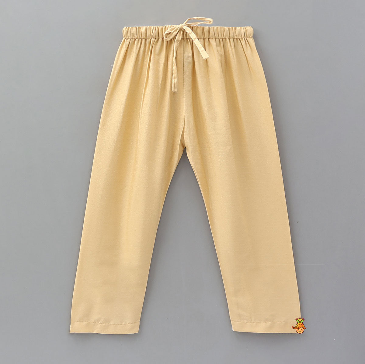 Pre Order: Curved Hem Ethnic Kurta With Printed Jacket And Pyjama