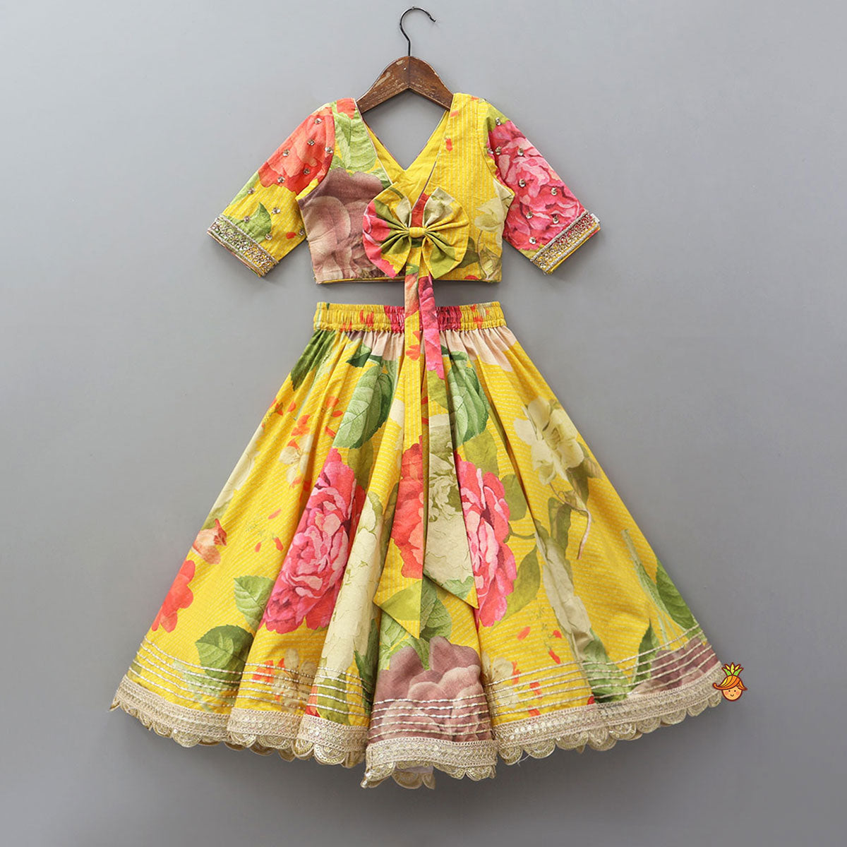 Pre Order: Cut Dana And Sequin Embroidered Top With Flared Lehenga And Dupatta