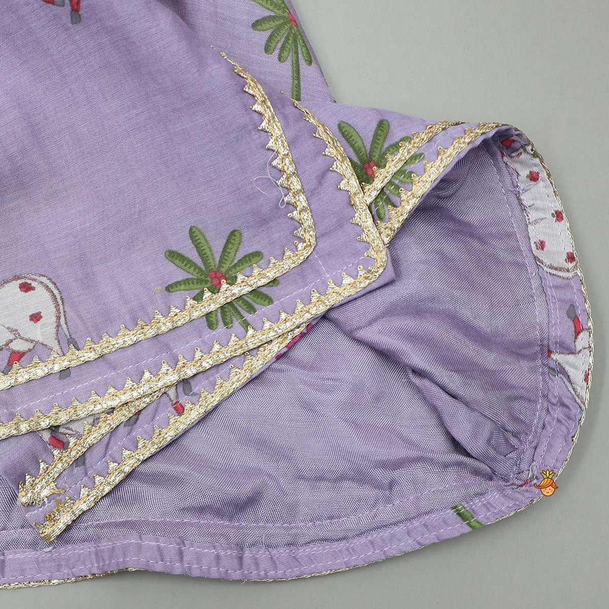 Pre Order: Angarkha Style Printed Ethnic Kurti And Palazzo