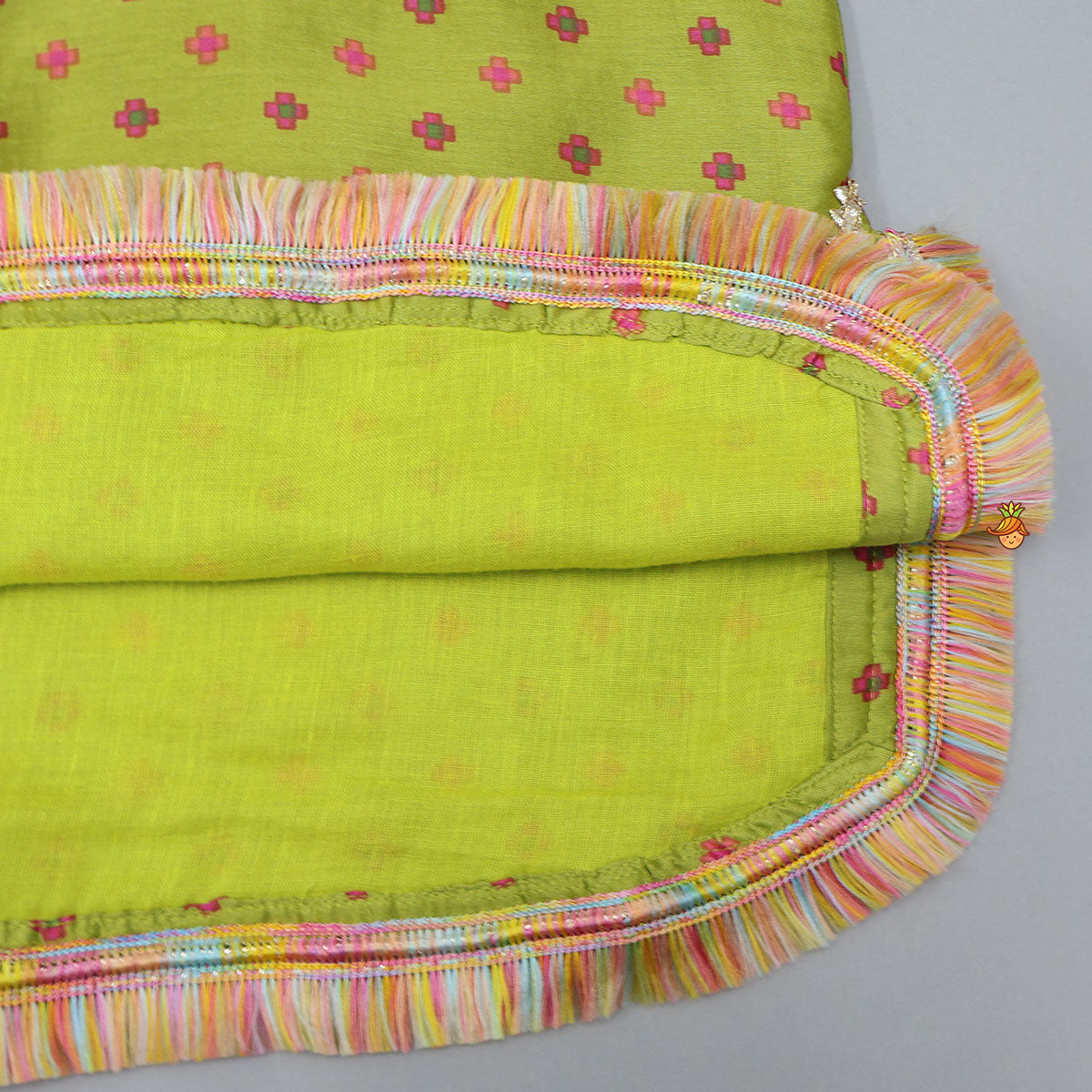 Pre Order: Fringed Printed Elegant Kurti And Pant