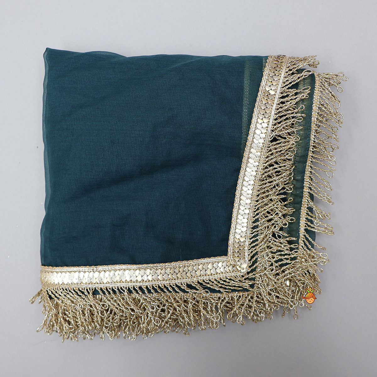 Pre Order: Side-Knot Detailed Elegant Kurti And Sharara With Matching Dupatta