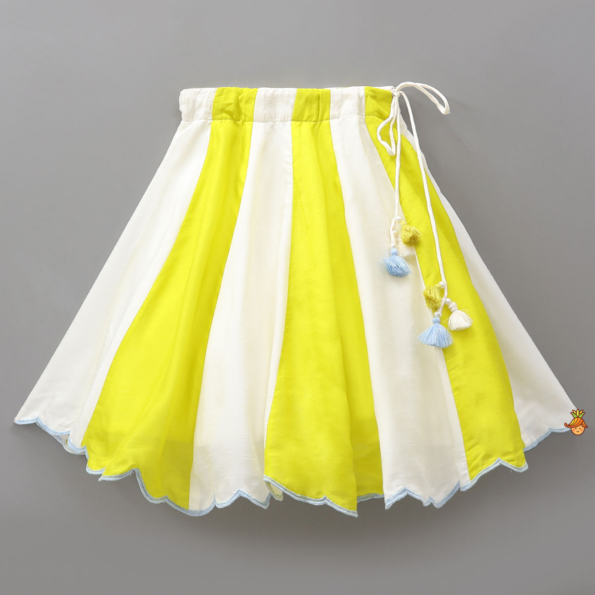 Pre Order: Cape Style Top And Colour Block Lehenga