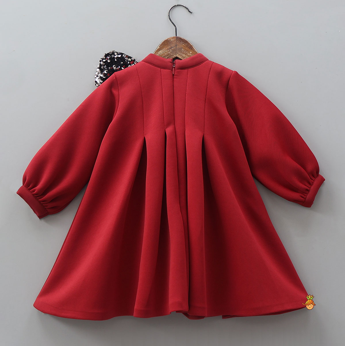 Pre Order: Sequin Bow Embellished Scuba Dress With Bow Hair Clip