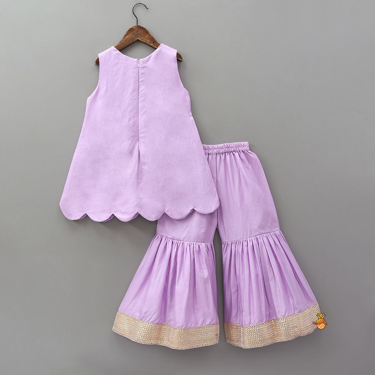 Pre Order: Booti Floral Embroidered Kurti With Sharara And Dupatta