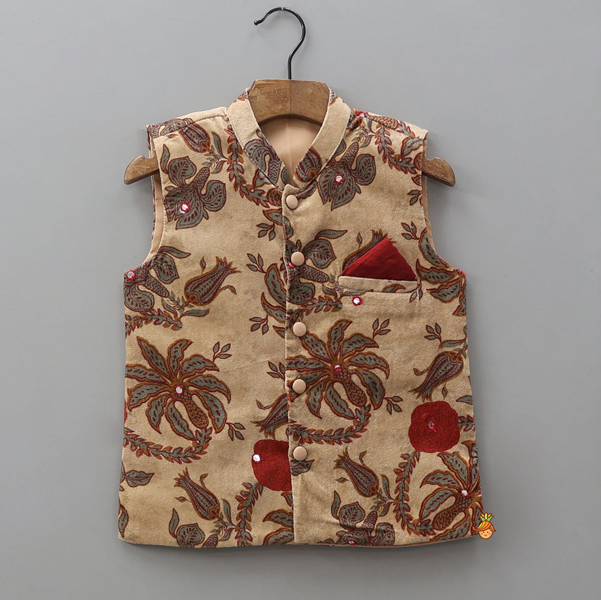 Pre Order: Ethnic Kurta With Velvet Jacket And Pyjama