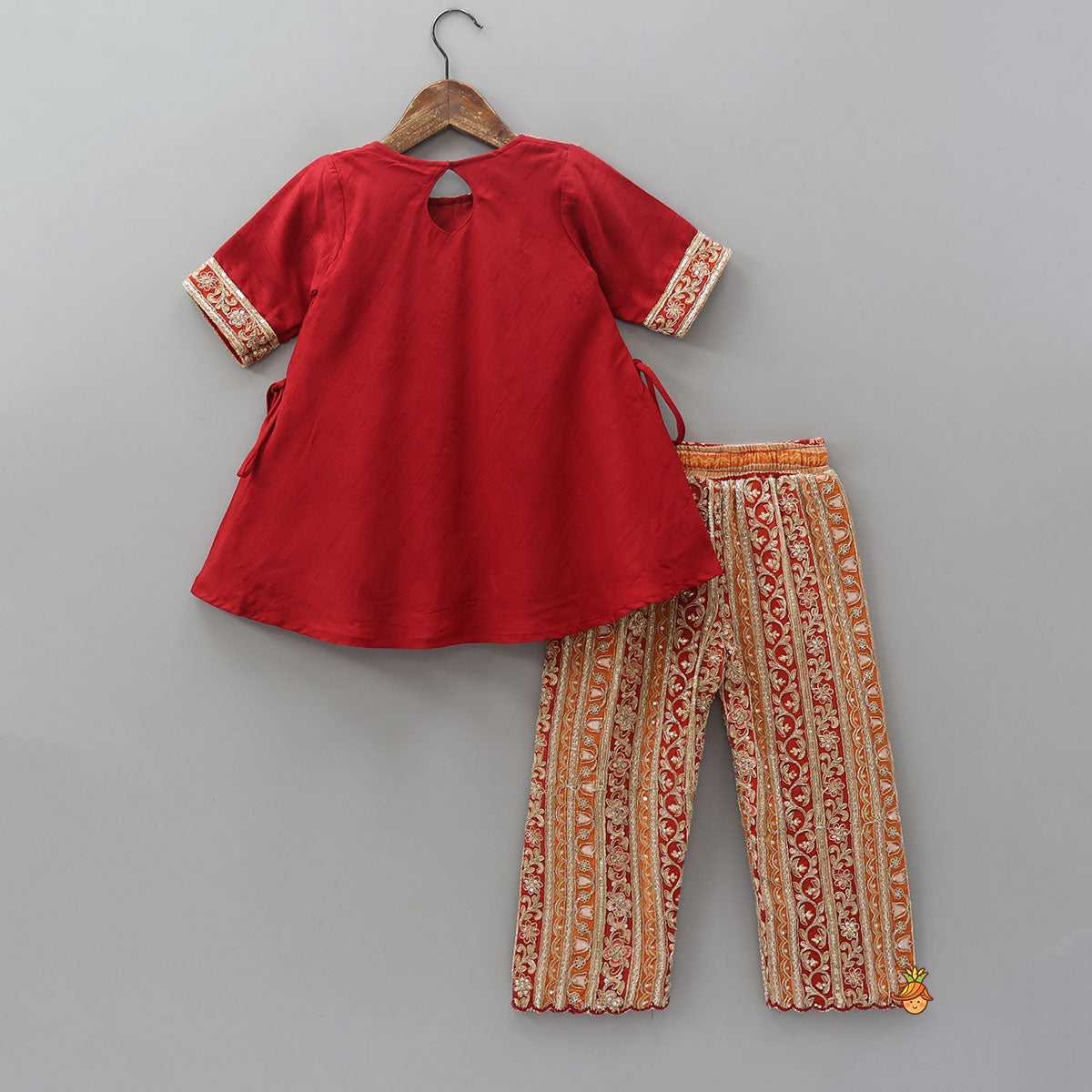 Pre Order: Embroidered Yoke Kurti And Pant