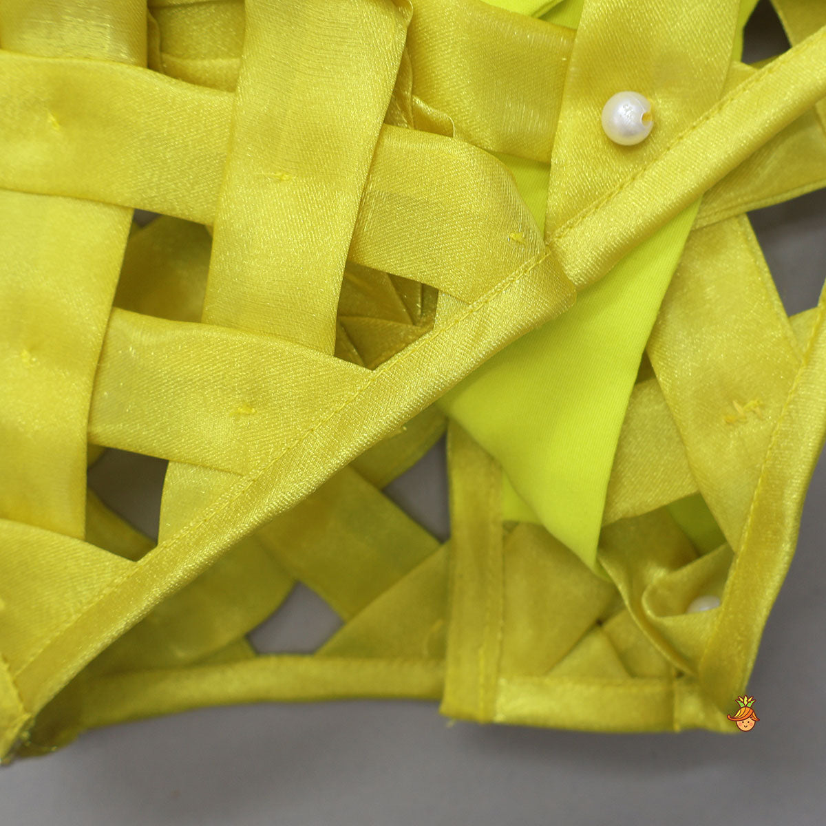 Checks Detailed Sheen Top And Stylish Gathered Lehenga