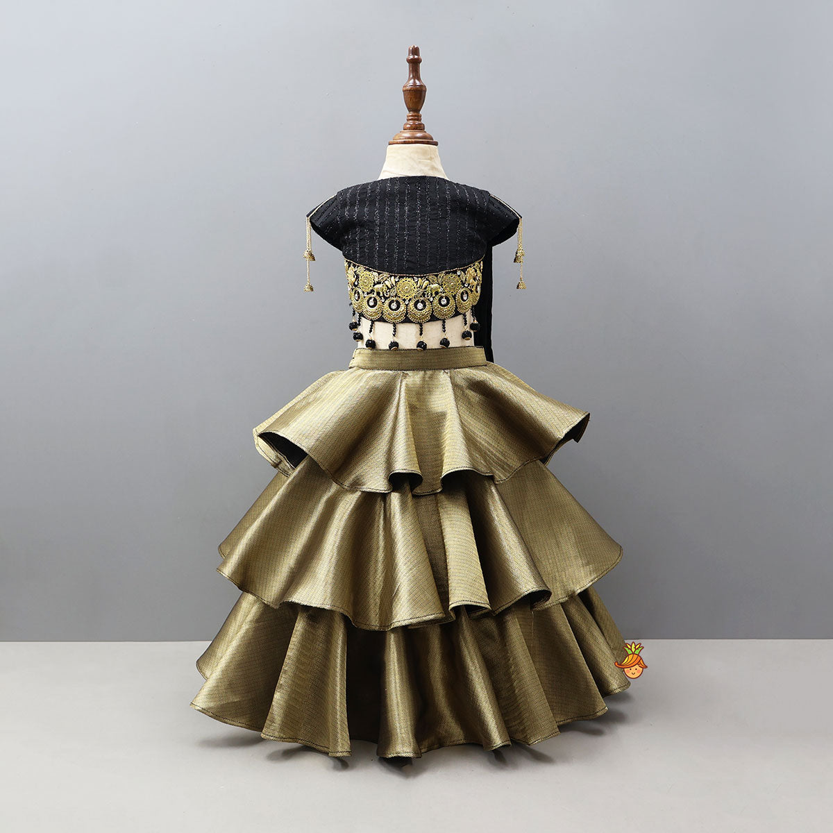 Pre Order: Charming Drape Top With Triple-Layered Lehenga