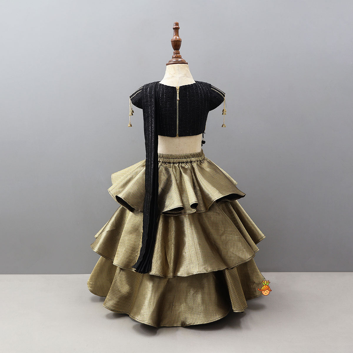 Pre Order: Charming Drape Top With Triple-Layered Lehenga