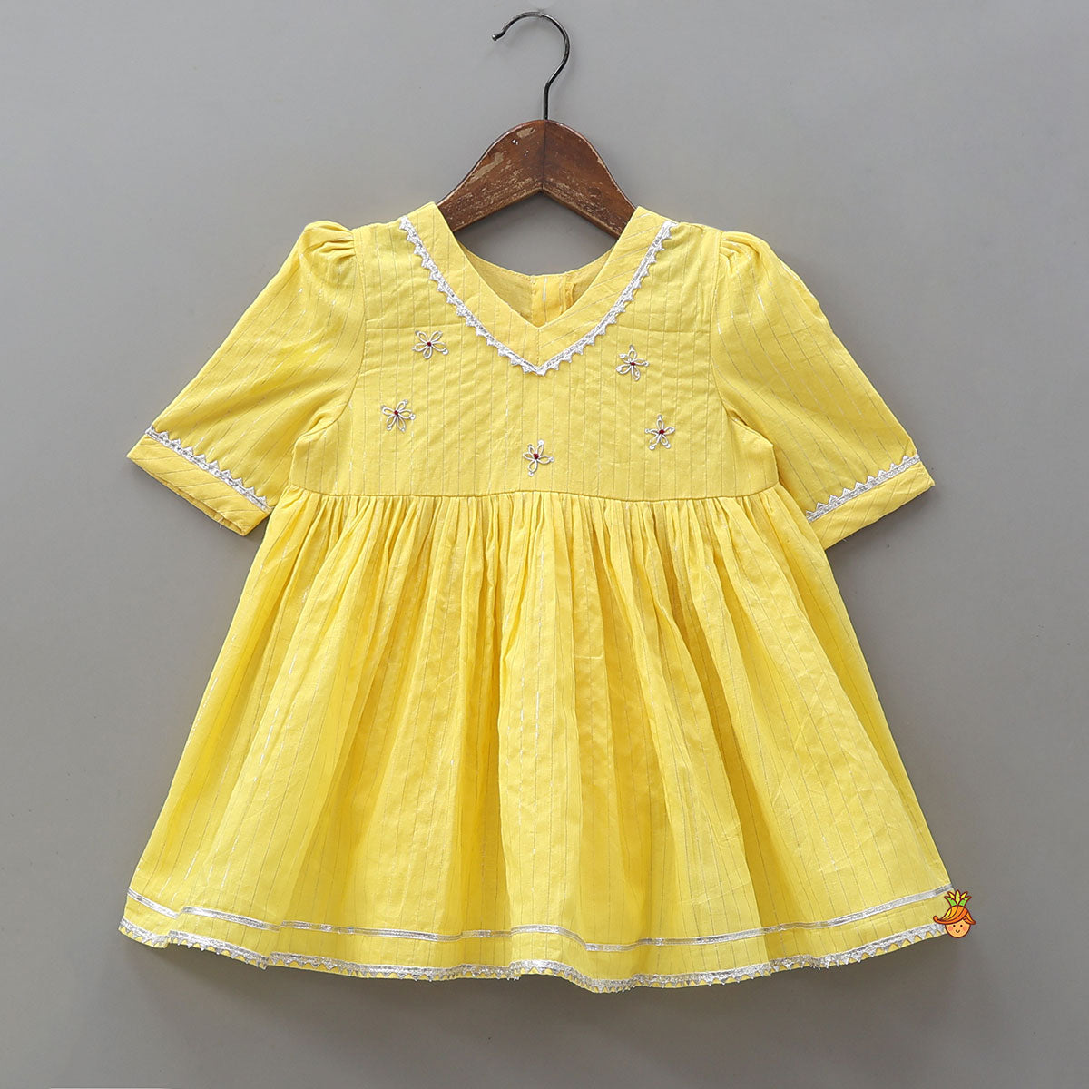 Lurex Striped Kurti And Pant With Contrasting Dupatta And Matching Sling Bag