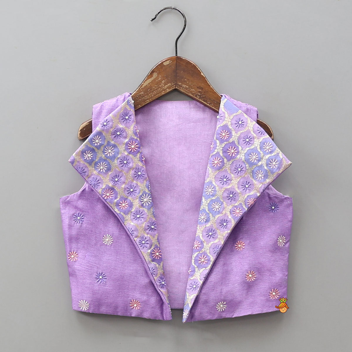 Pre Order: Beautiful Top With Collar Neck Open Jacket And Palazzo Pant