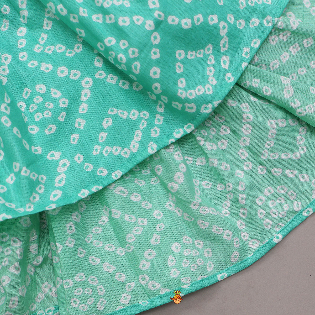 Bandhani Printed Kurti With One-Sided Flap