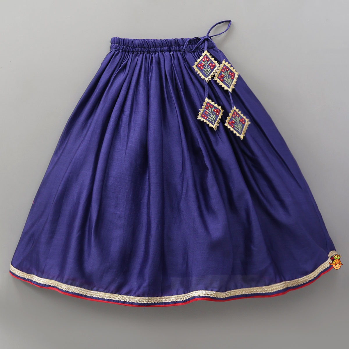 Pre Order: Floral Thread Embroidered Jacket-Style Top With Matching Lehenga