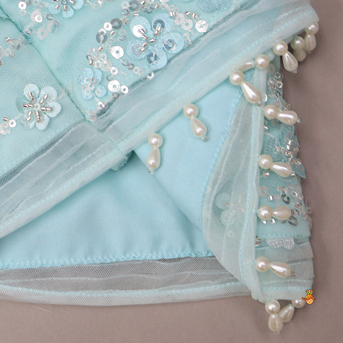 Spaghetti Straps Top And Gathered Stylish Lehenga With Dupatta