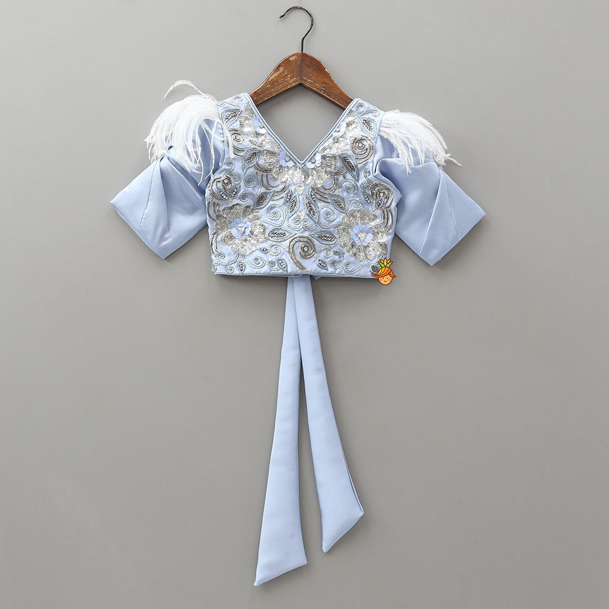 Pre Order: V Neck Sequins Floral Embroidered Top And Lehenga With Matching Dupatta