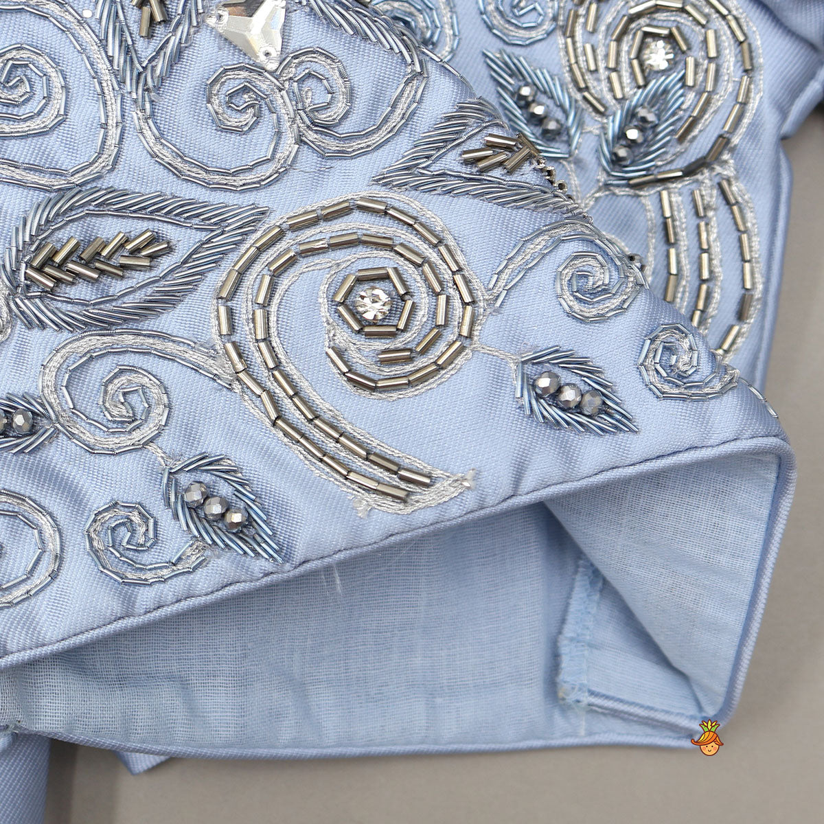 Pre Order: V Neck Sequins Floral Embroidered Top And Lehenga With Matching Dupatta