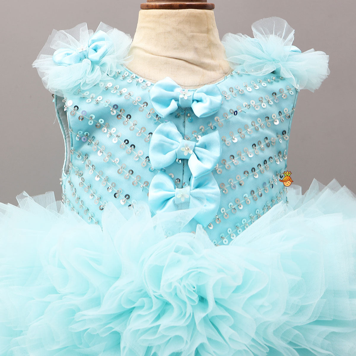 Triple Bow Adorned Trail Dress With Headband