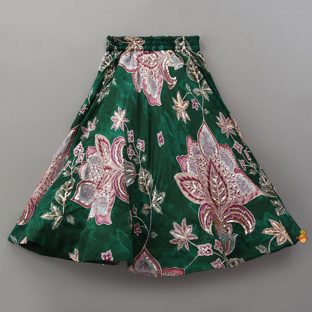 Pre Order: Elegant Layered-Sleeve Top And Lehenga With Stylish Dupatta