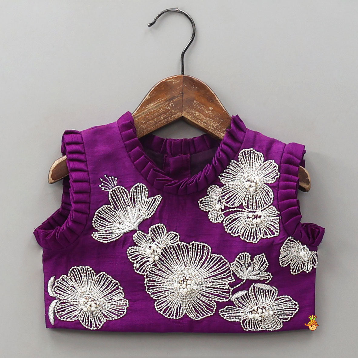 Pre Order: Pleats Detail Top And Organza Lehenga With Matching Dupatta