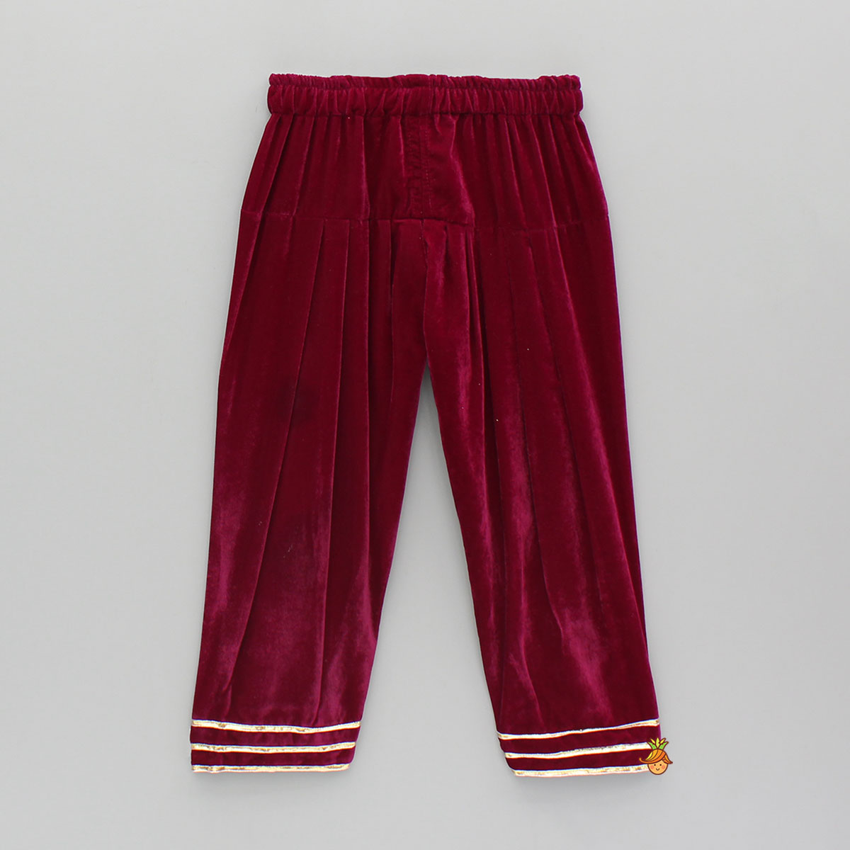 Mirror And Lace Work Velvet Kurti With Salwar