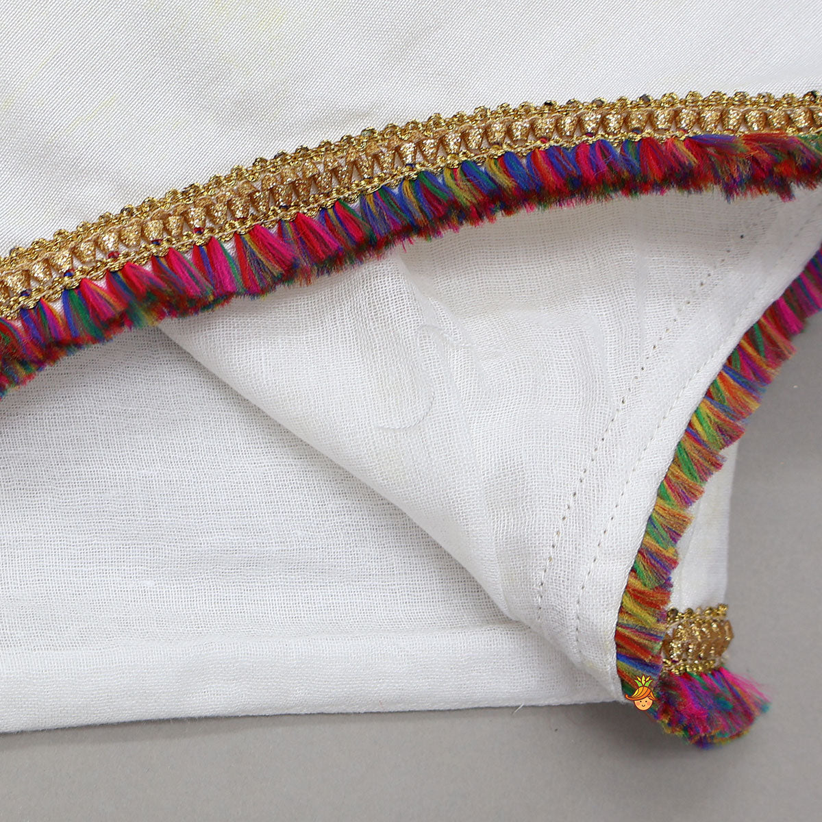 Pre Order: Thread Embroidered Asymmetric Top With Palazzo