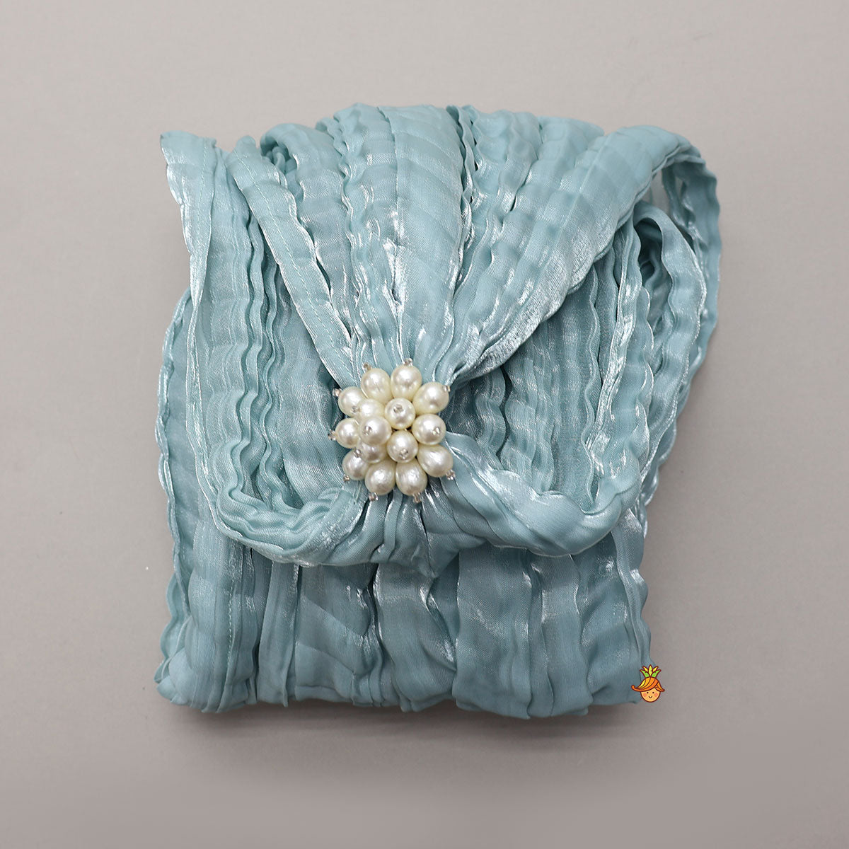 Pre Order: Velvet Cold-Shoulder Kurti With Shiny Sharara And Matching Dupatta